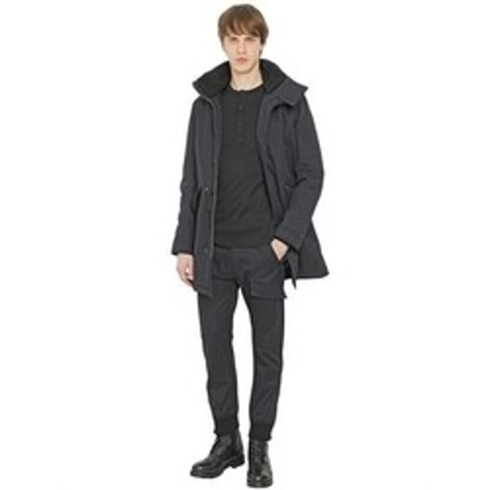 Helmut Lang Jacket Black XL Winter Coat Cargo Utility Hooded Parka Heavy Long - Picture 2 of 16